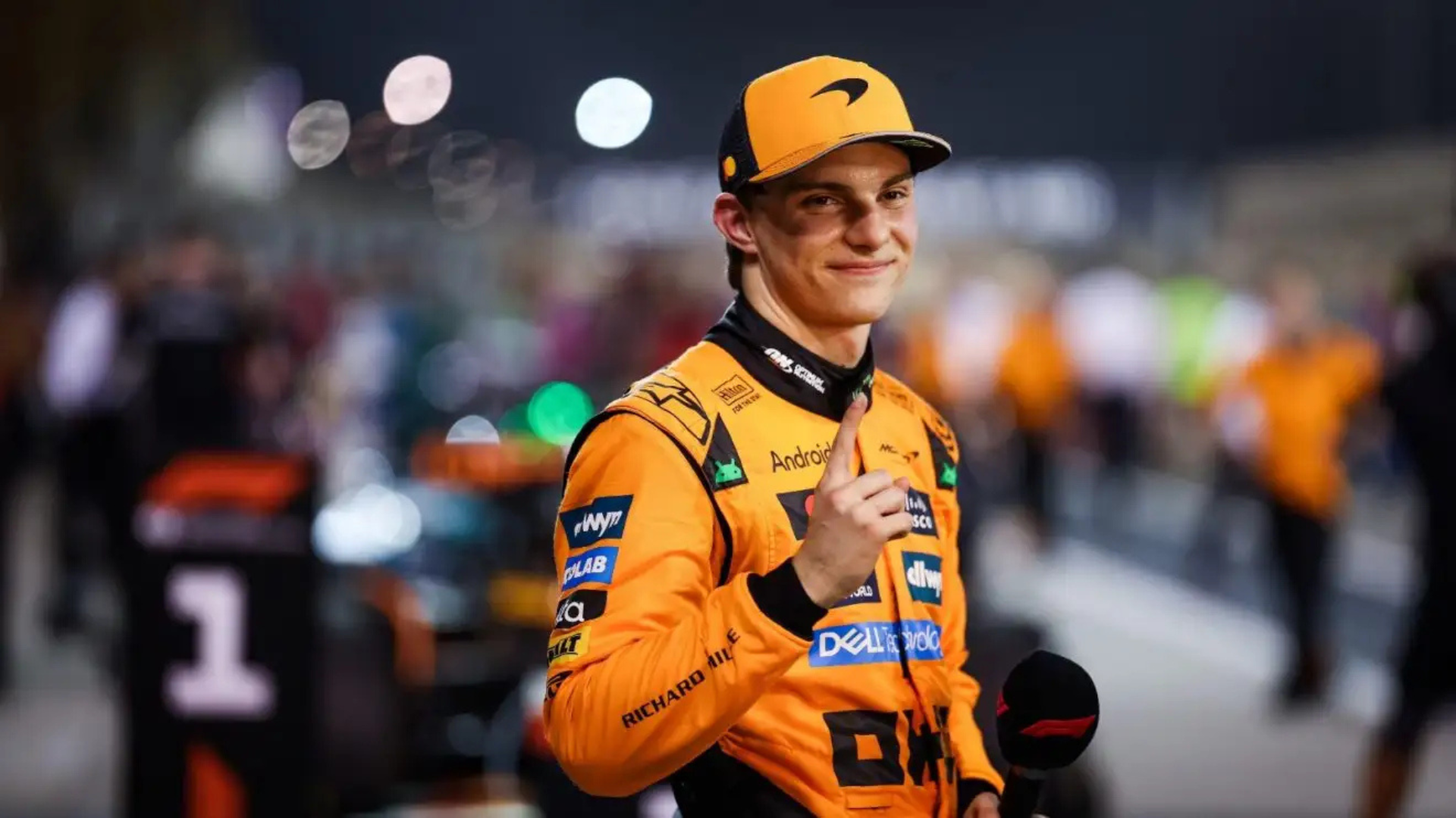F1 driver Oscar Piastri after winning the 2025 Jeddah Grand Prix.