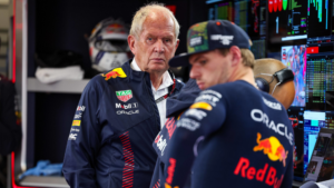 Red Bull senior advisor, Helmut Marko, watching over Max Verstappen.