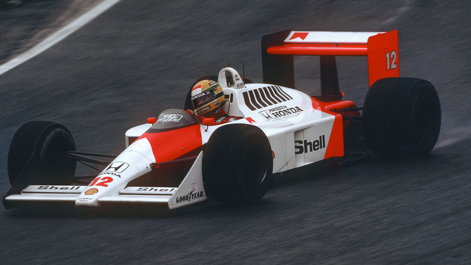 McLaren MP4/4 driven by Ayrton Senna, one of the most dominant F1 cars.