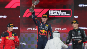 2026 Australian Grand Prix Betting Odds graphic featuring F1 podium scene with Verstappen, Leclerc and Russell