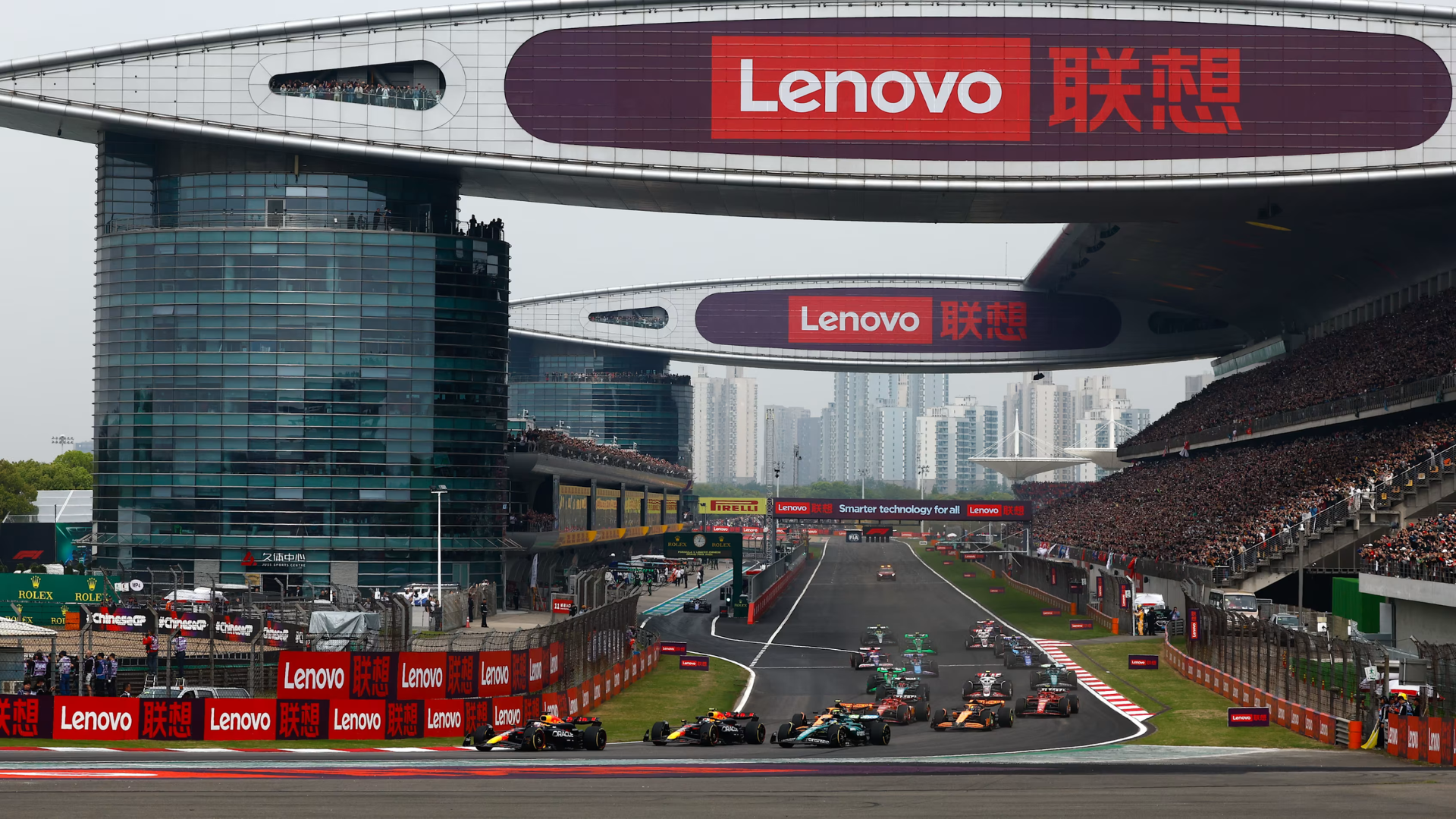 Start of a Formula 1 race at the Shanghai International Circuit during the 2026 Chinese Grand Prix weekend